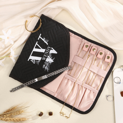 Personalised Name Multi-Functional Storage Jewelry Bag Custom Makeup Bag Jewelry Storage Gifts for Her-Jessemade AU