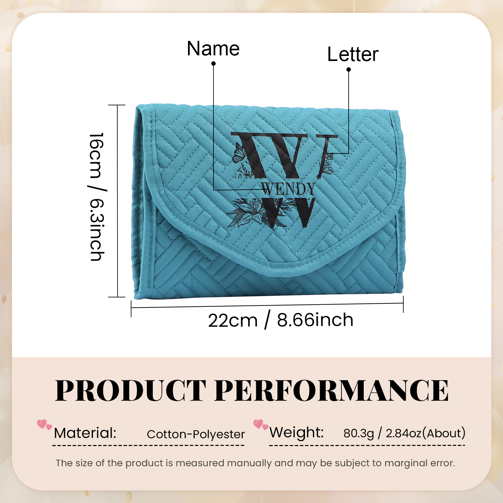 Personalised Name Multi-Functional Storage Jewelry Bag Custom Makeup Bag Jewelry Storage Gifts for Her-Jessemade AU