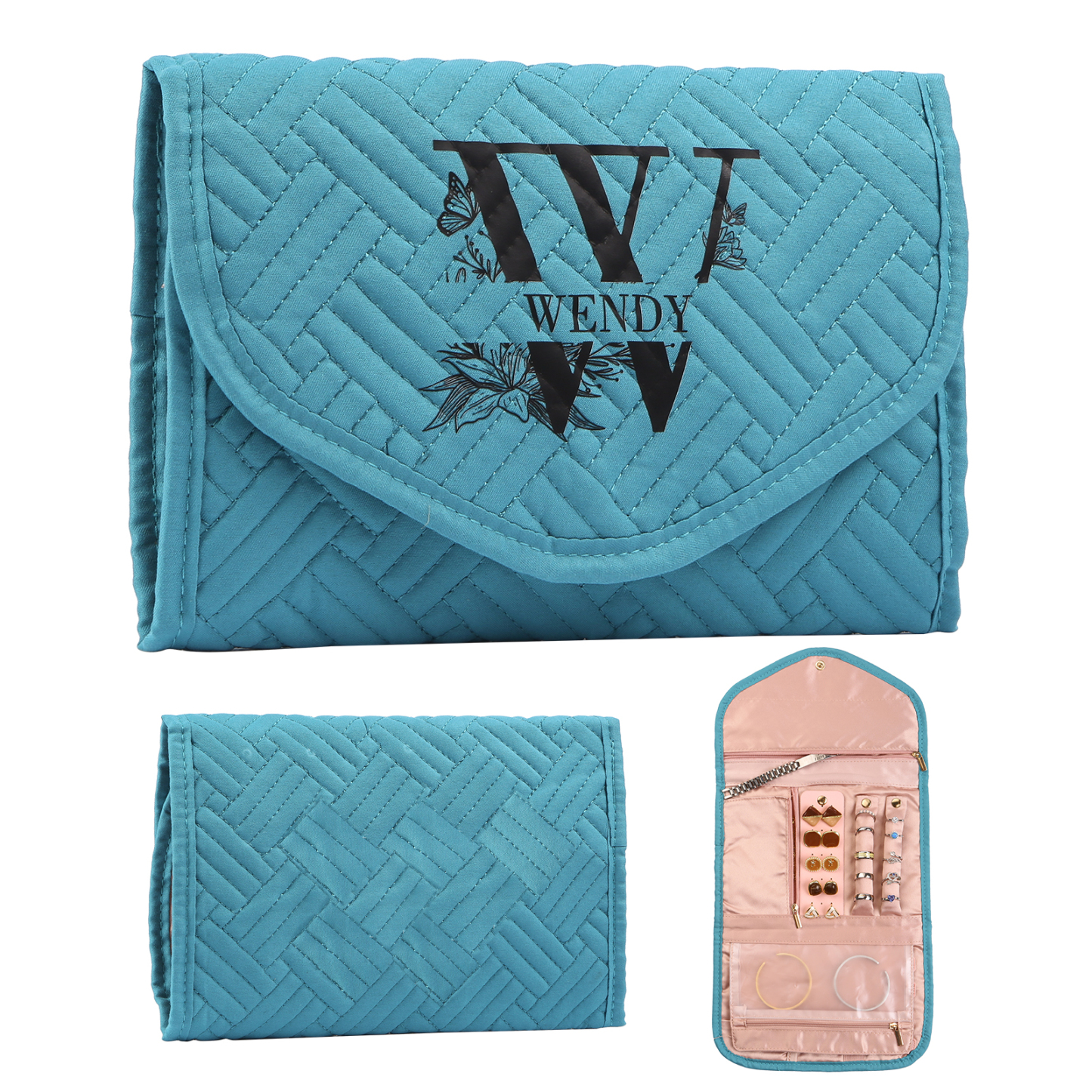 Personalised Name Multi-Functional Storage Jewelry Bag Custom Makeup Bag Jewelry Storage Gifts for Her-Jessemade AU