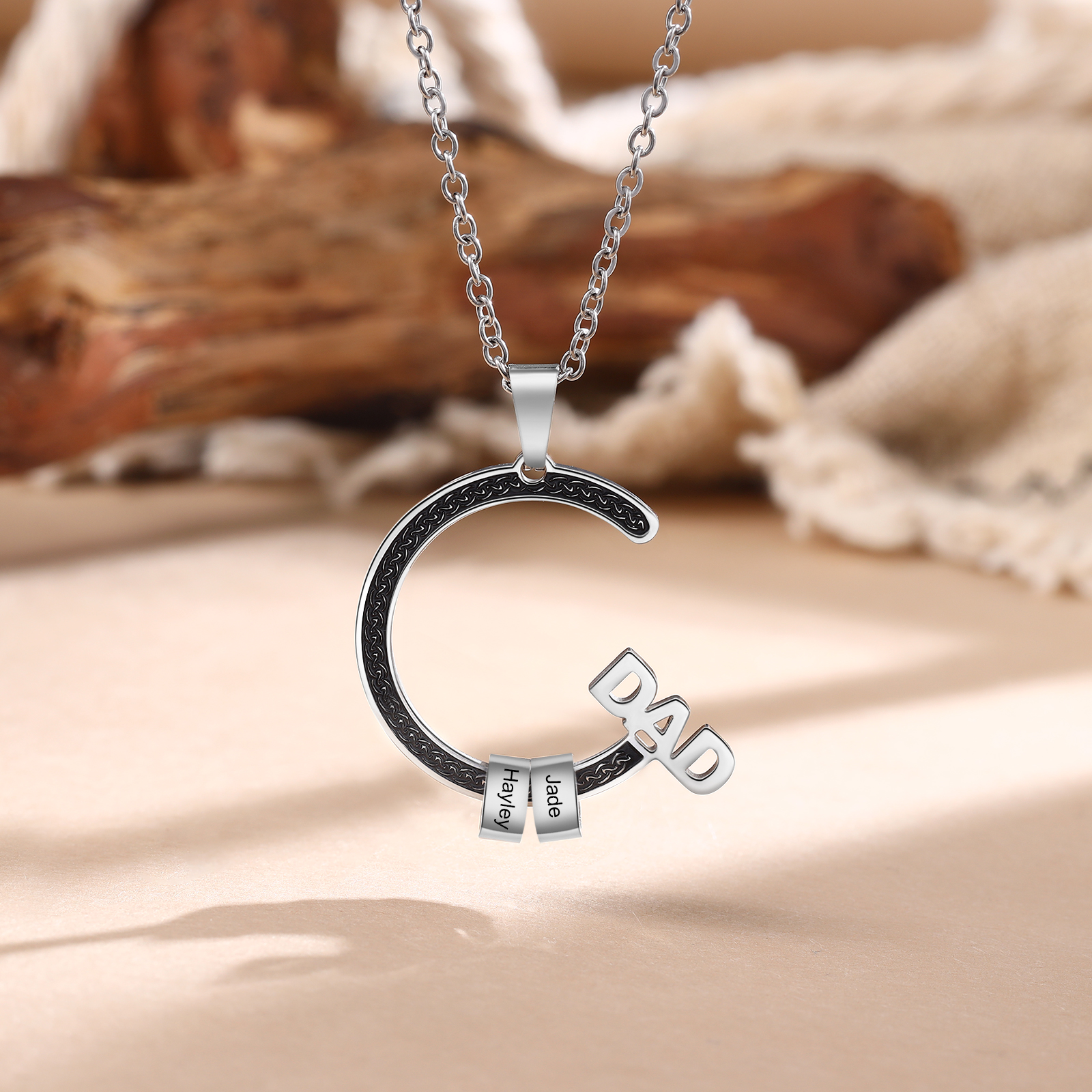 Personalised Dad Necklace Custom 1–6 Names Stainless Steel Gifts for Him-Jessemade AU