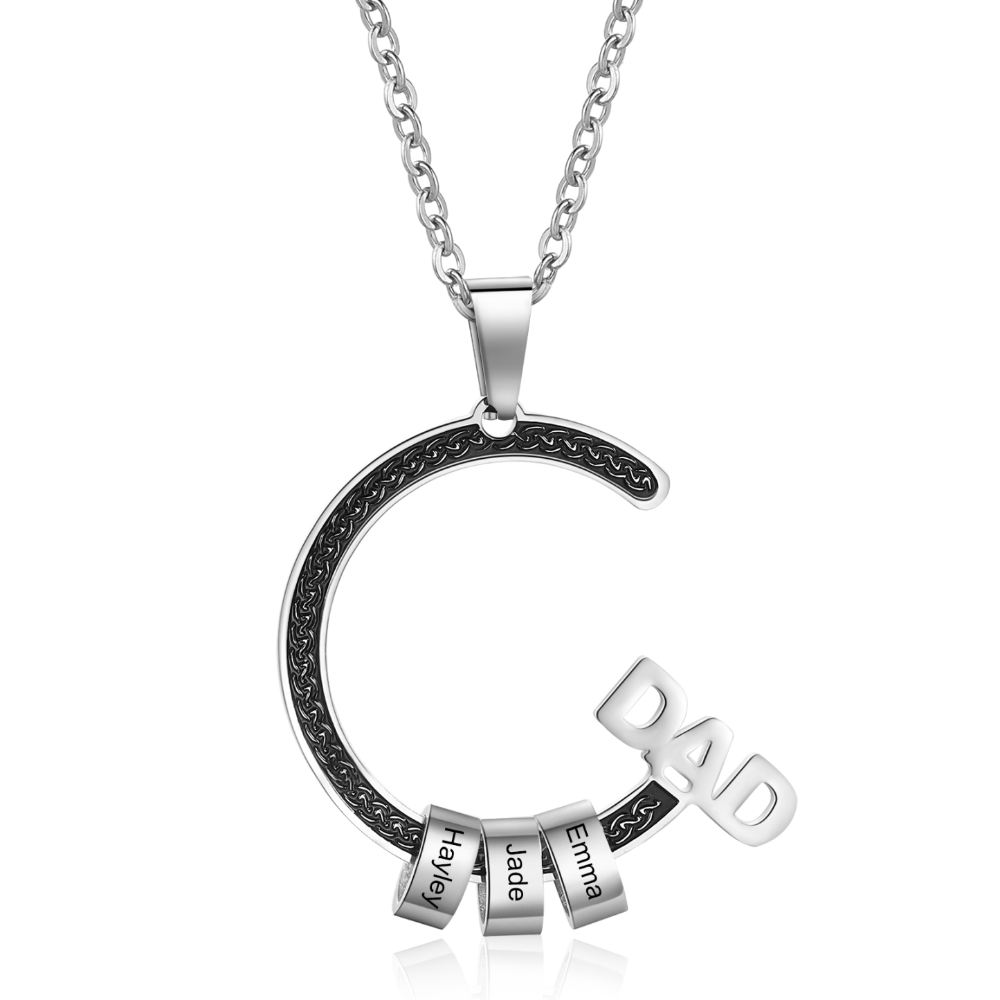 Personalised Dad Necklace Custom 1–6 Names Stainless Steel Gifts for Him-Jessemade AU