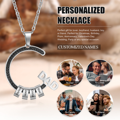 Personalised Dad Necklace Custom 1–6 Names Stainless Steel Gifts for Him-Jessemade AU
