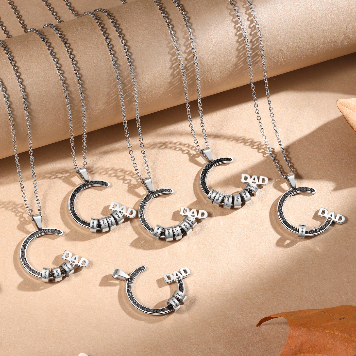 Personalised Dad Necklace Custom 1–6 Names Stainless Steel Gifts for Him-Jessemade AU