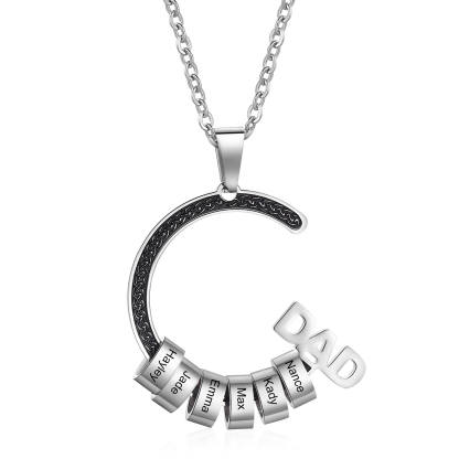 Personalised Dad Necklace Custom 1–6 Names Stainless Steel Gifts for Him-Jessemade AU