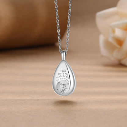 Personalised Memorial Ashes Necklace Custom Photo Commemorative Gifts - I Will Carry You Until I See You Again-Jessemade AU