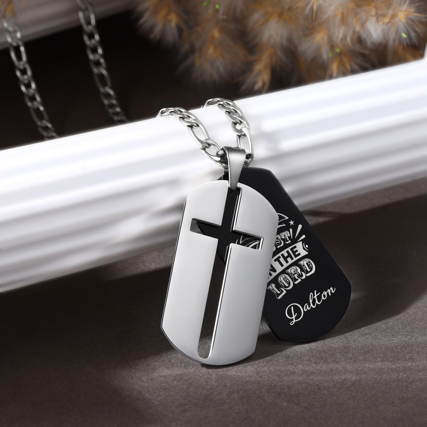 Trust in The Lord Proverbs 3:5 Personalised Cross Necklace Unique Gift for Him-Jessemade AU
