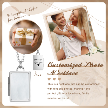 Personalised 2 Photos Frame Necklace A Heartwarming Custom Gift for Her