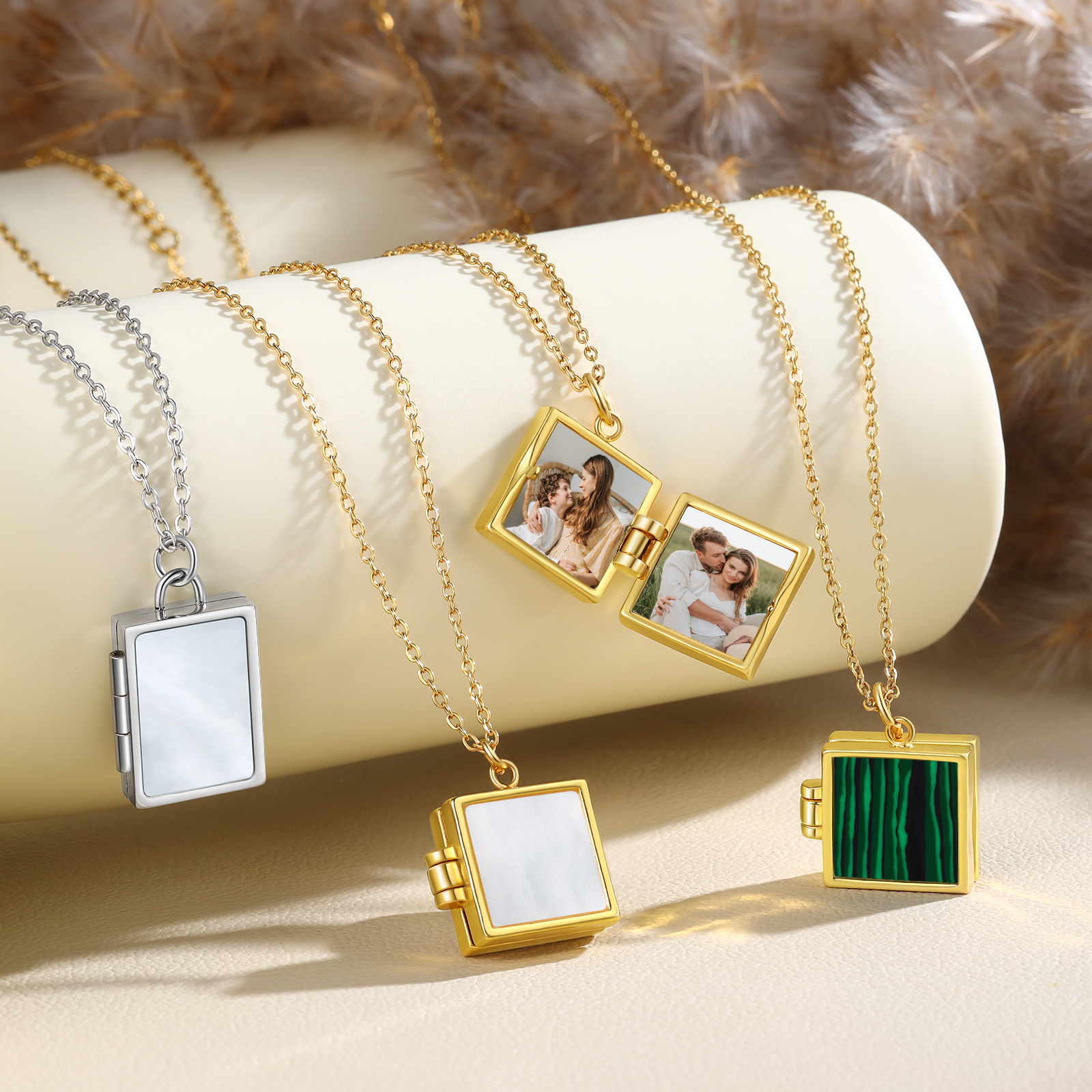 Personalised 2 Photos Frame Necklace A Heartwarming Custom Gift for Her