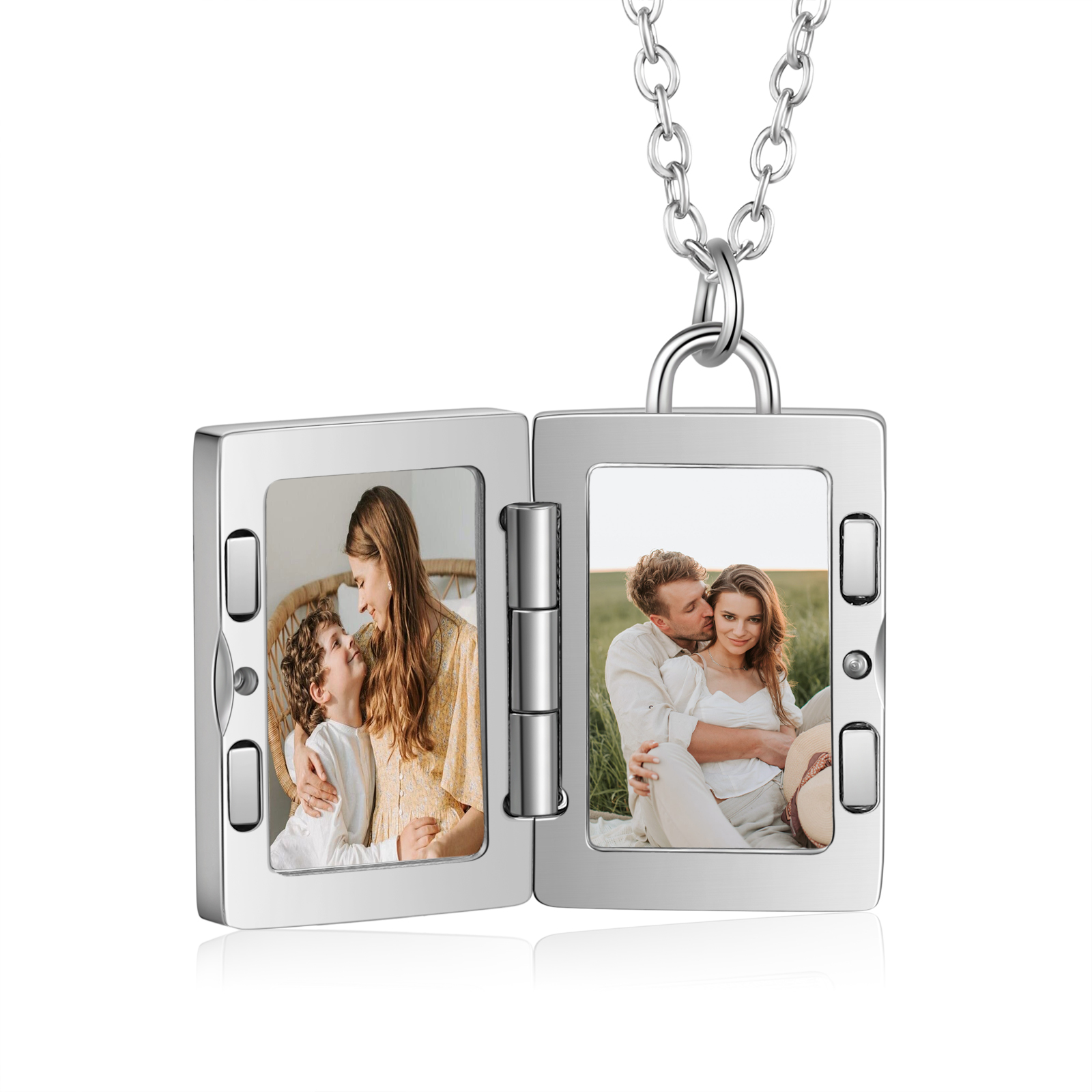 Personalised 2 Photos Frame Necklace A Heartwarming Custom Gift for Her