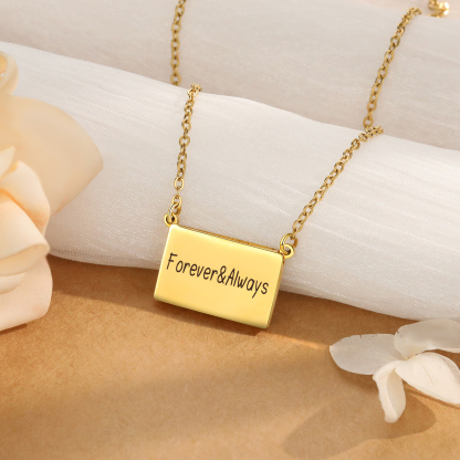 Forever & Always Personalised Hidden Photo Locket Necklace Envelope Style Photo Necklace for Her
