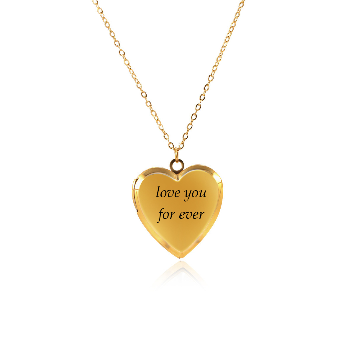 Personalised Heart Shaped Locket Necklace for Women with 2 Photos and 1 Custom Text