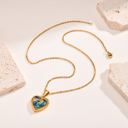 Personalised Heart Shaped Locket Necklace for Women Custom with 2 Photos and 1 Text