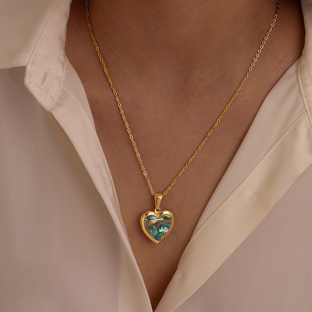 Personalised Heart Shaped Locket Necklace for Women Custom with 2 Photos and 1 Text