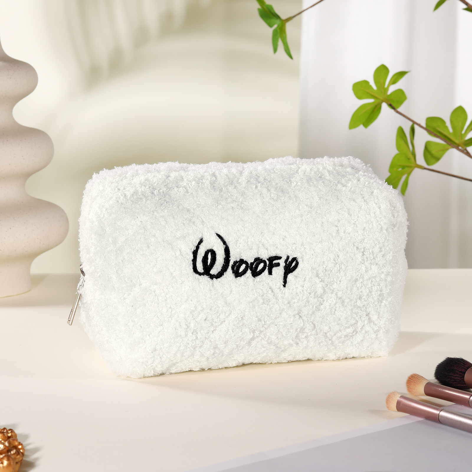 Personalised Embroidered Makeup Bag Bridesmaid Cosmetic Bag Leather Toiletry Bag Christmas Gift Bridesmaid Gift Bridal Shower Gift