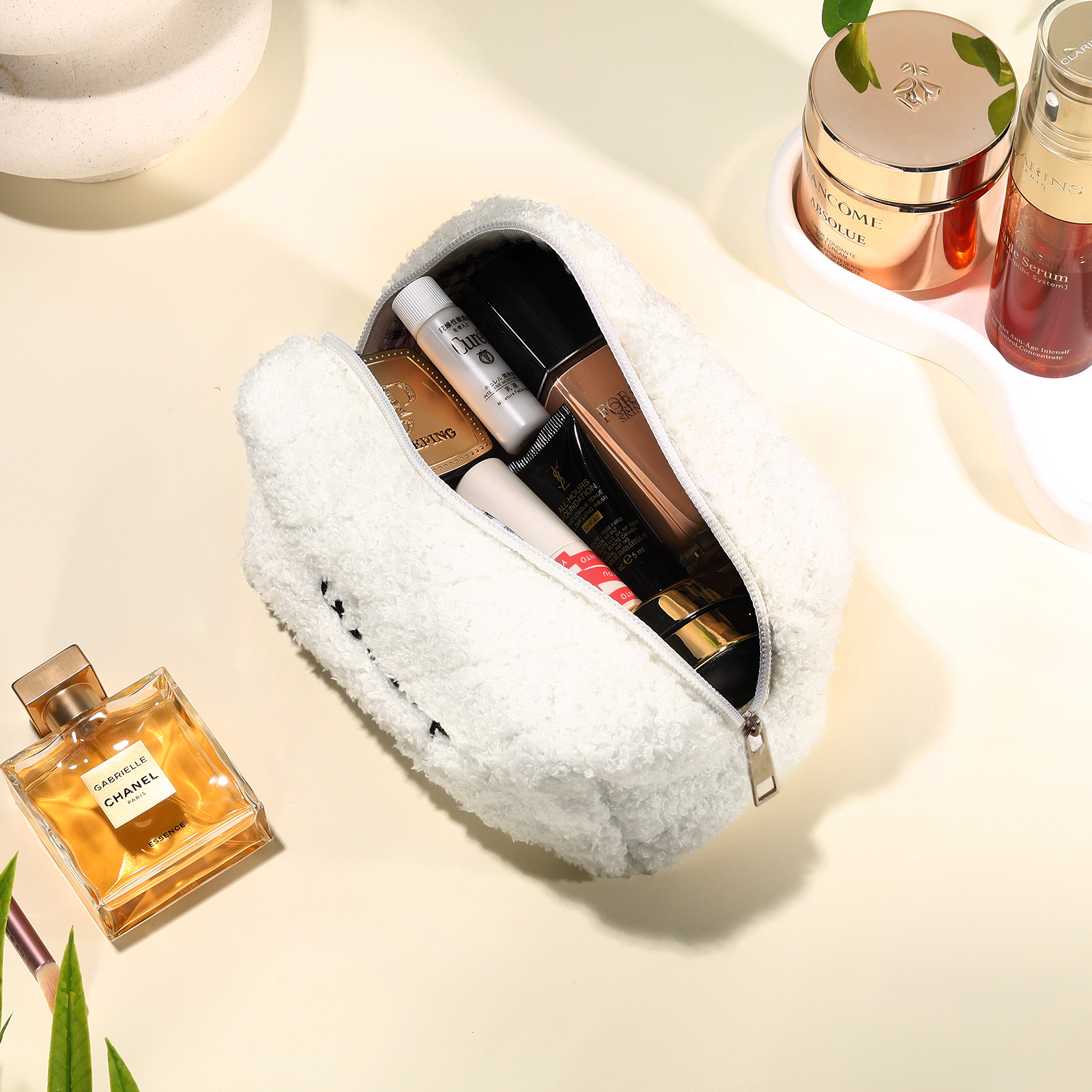 Personalised Embroidered Makeup Bag Bridesmaid Cosmetic Bag Leather Toiletry Bag Christmas Gift Bridesmaid Gift Bridal Shower Gift