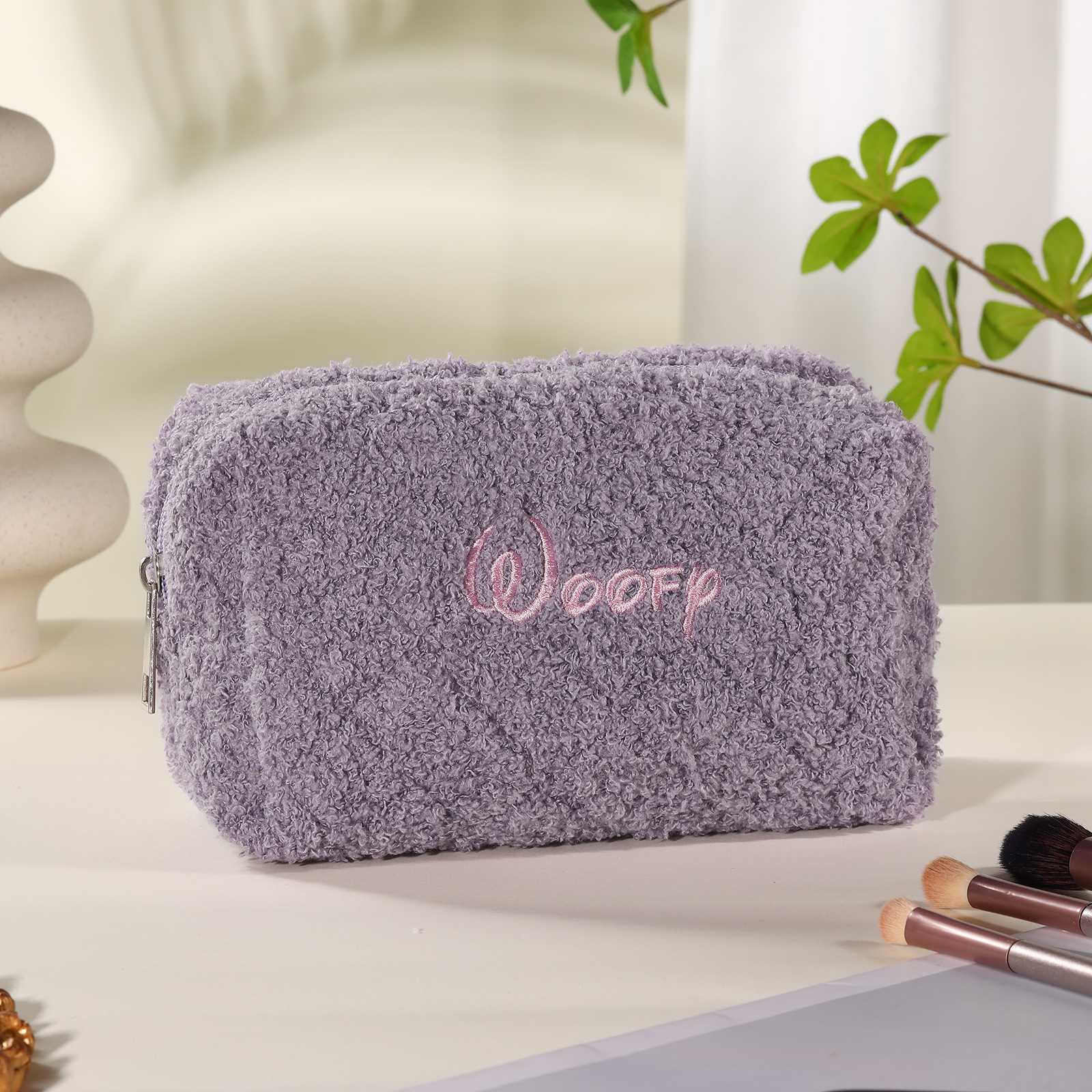 Personalised Embroidered Makeup Bag Bridesmaid Cosmetic Bag Leather Toiletry Bag Christmas Gift Bridesmaid Gift Bridal Shower Gift