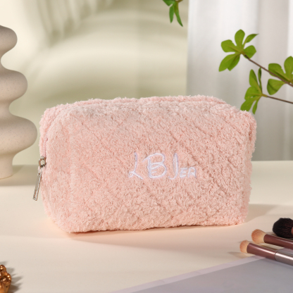 Personalised Embroidered Makeup Bag Bridesmaid Cosmetic Bag Leather Toiletry Bag Christmas Gift Bridesmaid Gift Bridal Shower Gift