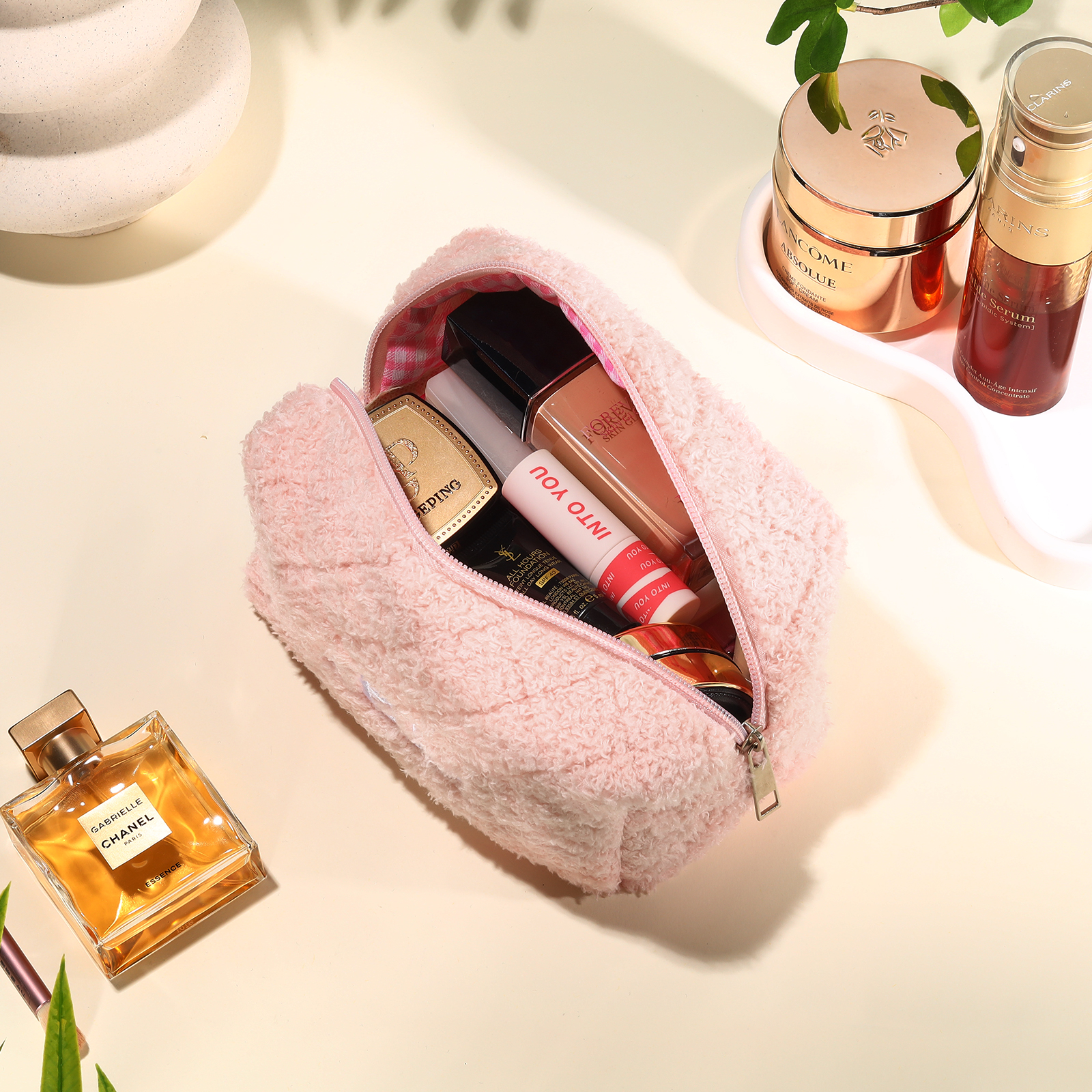 Personalised Embroidered Makeup Bag Bridesmaid Cosmetic Bag Leather Toiletry Bag Christmas Gift Bridesmaid Gift Bridal Shower Gift