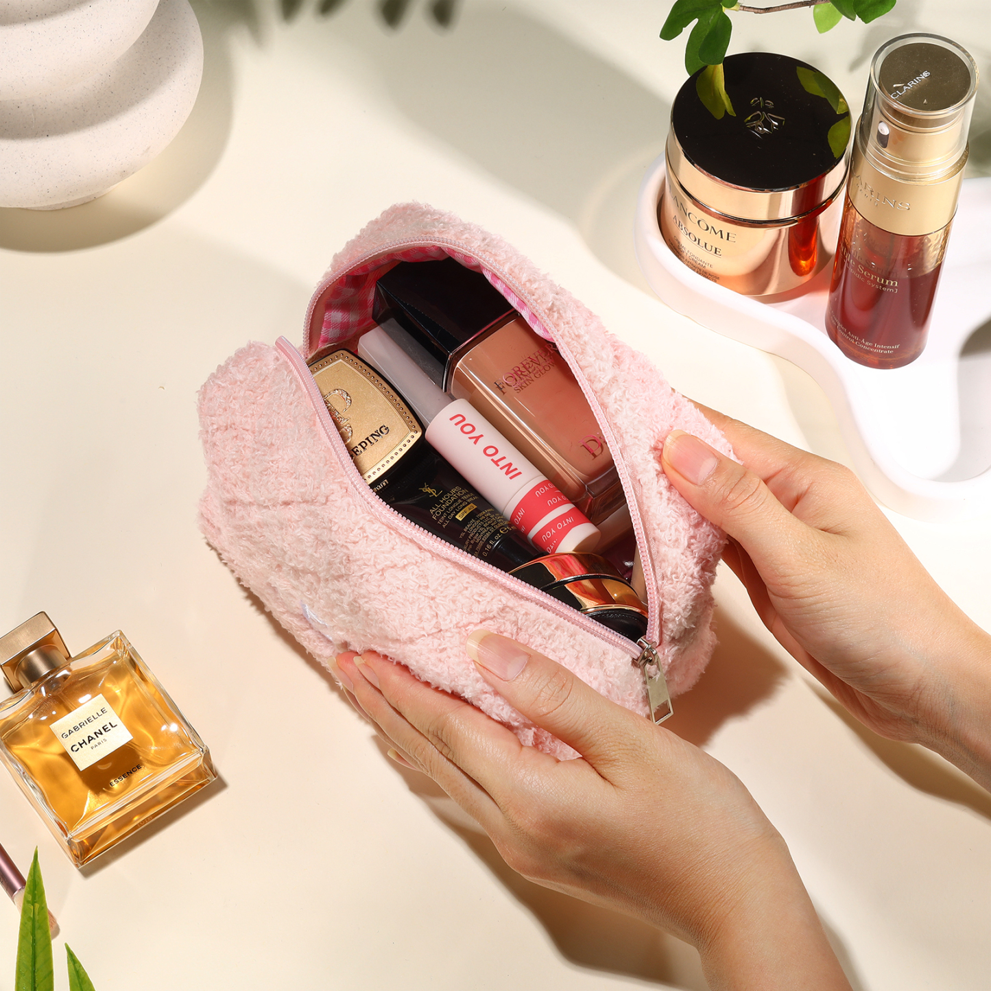 Personalised Embroidered Makeup Bag Bridesmaid Cosmetic Bag Leather Toiletry Bag Christmas Gift Bridesmaid Gift Bridal Shower Gift