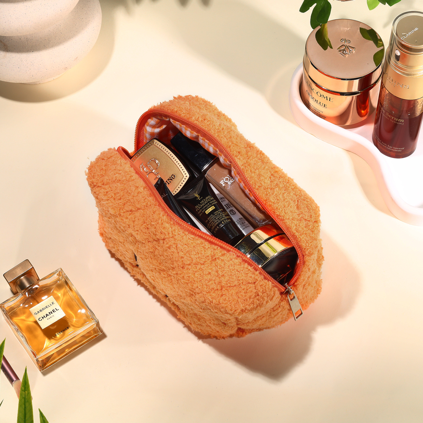 Personalised Embroidered Makeup Bag Bridesmaid Cosmetic Bag Leather Toiletry Bag Christmas Gift Bridesmaid Gift Bridal Shower Gift