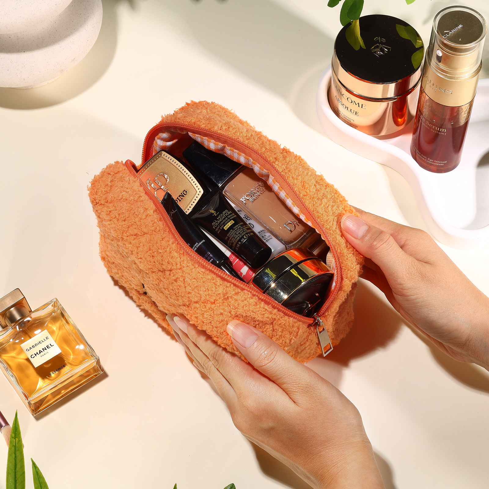 Personalised Embroidered Makeup Bag Bridesmaid Cosmetic Bag Leather Toiletry Bag Christmas Gift Bridesmaid Gift Bridal Shower Gift