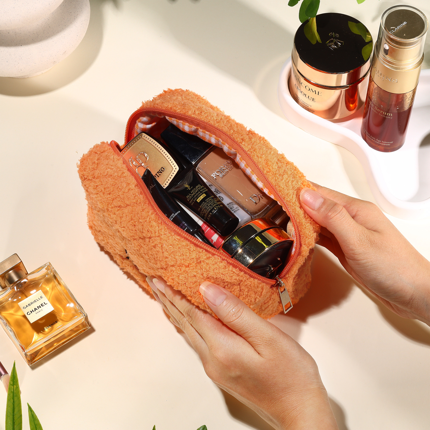 Personalised Embroidered Makeup Bag Bridesmaid Cosmetic Bag Leather Toiletry Bag Christmas Gift Bridesmaid Gift Bridal Shower Gift