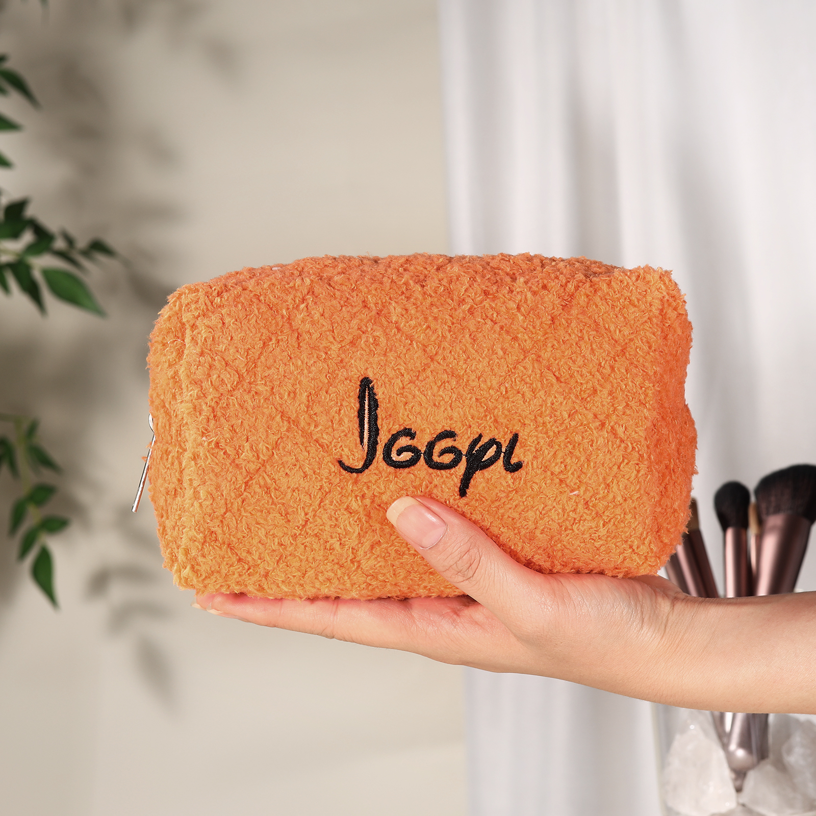 Personalised Embroidered Makeup Bag Bridesmaid Cosmetic Bag Leather Toiletry Bag Christmas Gift Bridesmaid Gift Bridal Shower Gift