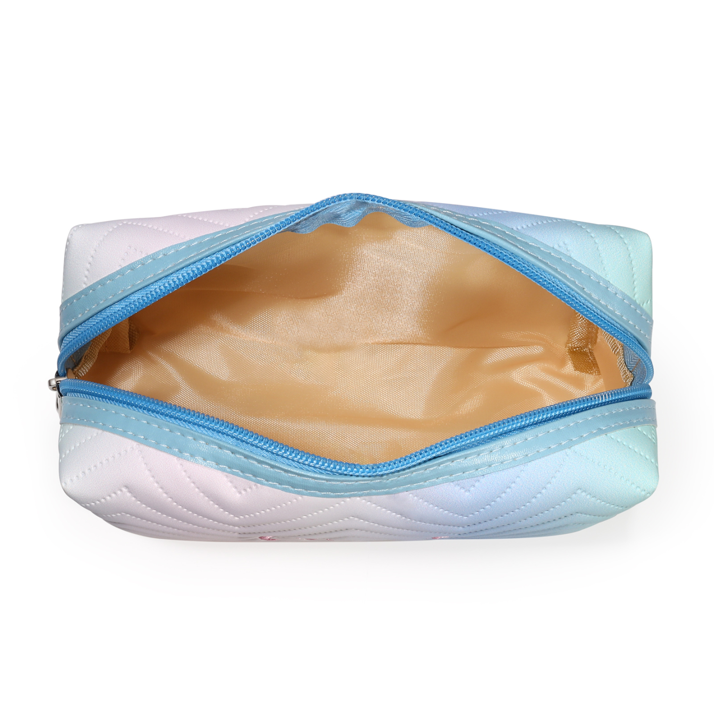 Personalised Embroidered Makeup Bag Teen Girls Small Travel Makeup Bag Zipper Bag Cosmetic Bag Waterproof Cute Rainbow Pink Gradient Makeup Bag