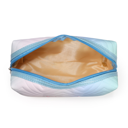 Personalised Embroidered Makeup Bag Teen Girls Small Travel Makeup Bag Zipper Bag Cosmetic Bag Waterproof Cute Rainbow Pink Gradient Makeup Bag