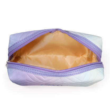 Personalised Embroidered Makeup Bag Teen Girls Small Travel Makeup Bag Zipper Bag Cosmetic Bag Waterproof Cute Rainbow Pink Gradient Makeup Bag