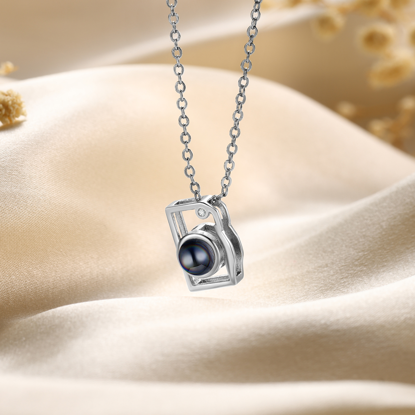 Camera Shape Pendant Personalised Photo Projection Necklace Unique Gift for Her