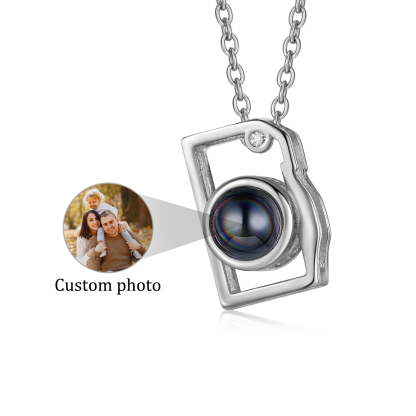 Camera Shape Pendant Personalised Photo Projection Necklace Unique Gift for Her