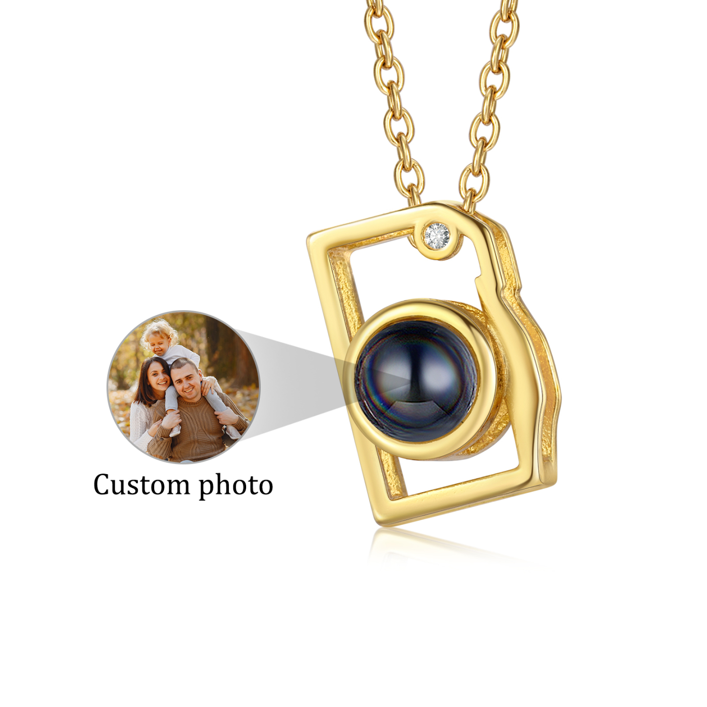 Camera Shape Pendant Personalised Photo Projection Necklace Unique Gift for Her