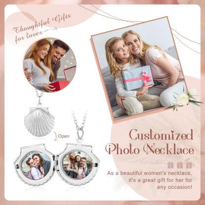 [Copy]Personalised Hidden Photo Locket Necklace Envelope Style Photo Necklace for Her