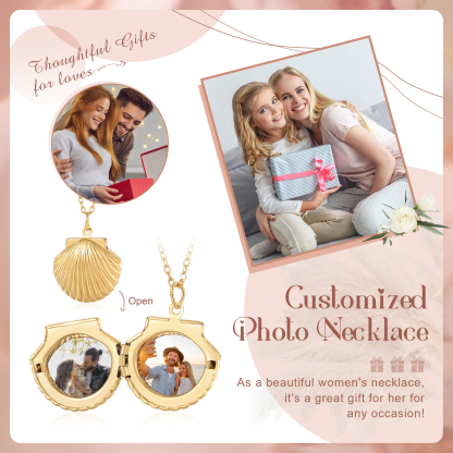 [Copy]Personalised Hidden Photo Locket Necklace Envelope Style Photo Necklace for Her