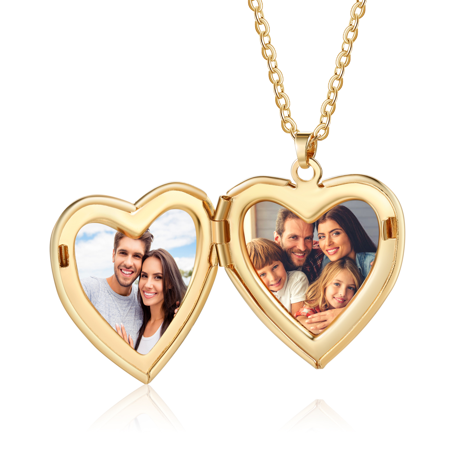 Personalised Locket Necklace Forget Me Not Pressed Flower Necklace Customizable with 2 Photos Gift for Her