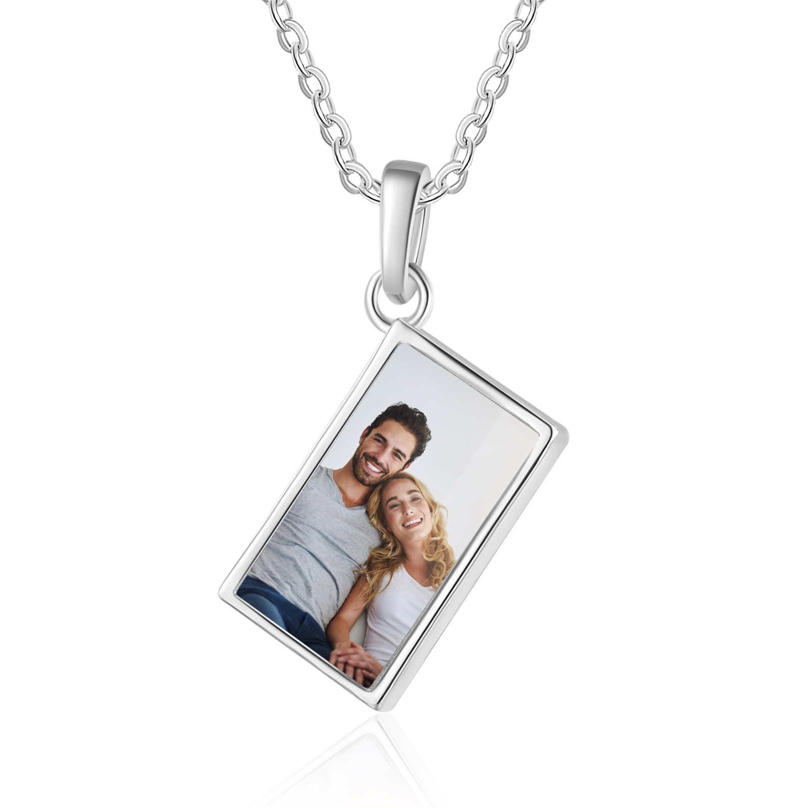 Personalised Necklace with Photo Envelope Pendant in Silver Gold Black or Rose Gold Gift for Her