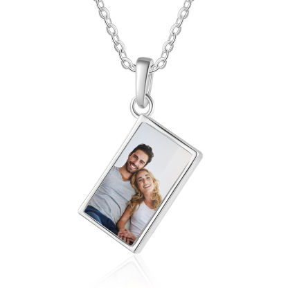 Personalised Necklace with Photo Envelope Pendant in Silver Gold Black or Rose Gold Gift for Her