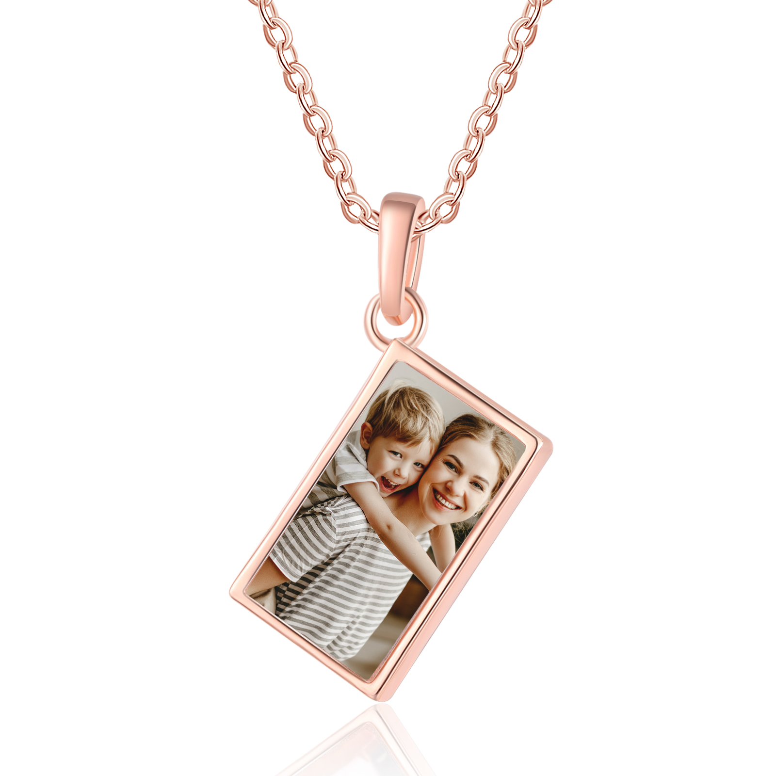 Personalised Necklace with Photo Envelope Pendant in Silver Gold Black or Rose Gold Gift for Her