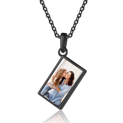 Personalised Necklace with Photo Envelope Pendant in Silver Gold Black or Rose Gold Gift for Her