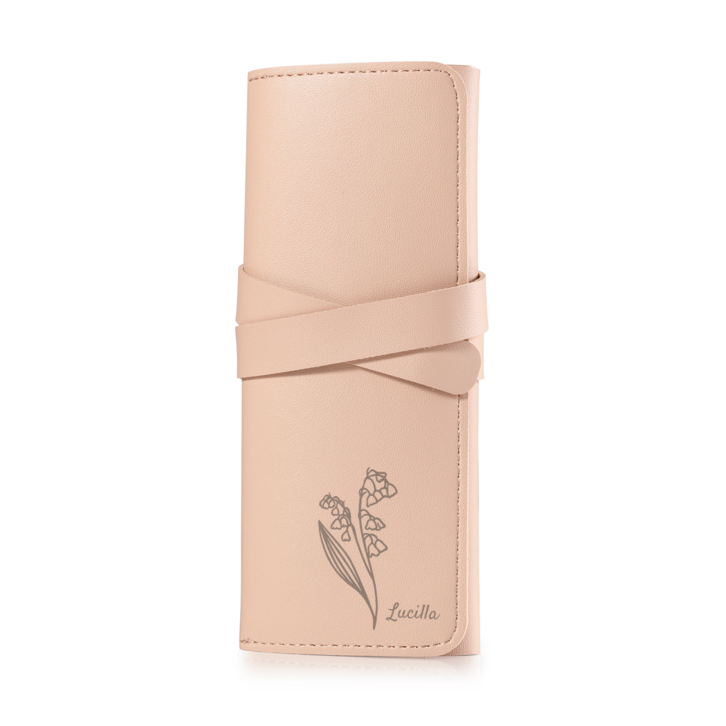 Personalised Jewellery Storage Roll Custom Birthday Flower Design Romantic Gift for Her | Jessemde