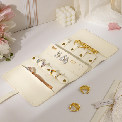 Personalised Jewellery Storage Roll Custom Birthday Flower Design Romantic Gift for Her | Jessemde