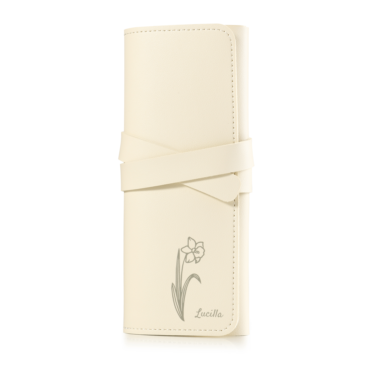 Personalised Jewellery Storage Roll Custom Birthday Flower Design Romantic Gift for Her | Jessemde