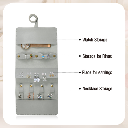 Personalised Jewellery Storage Roll Custom Birthday Flower Design Romantic Gift for Her | Jessemde