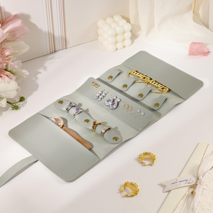 Personalised Jewellery Storage Roll Custom Birthday Flower Design Romantic Gift for Her | Jessemde