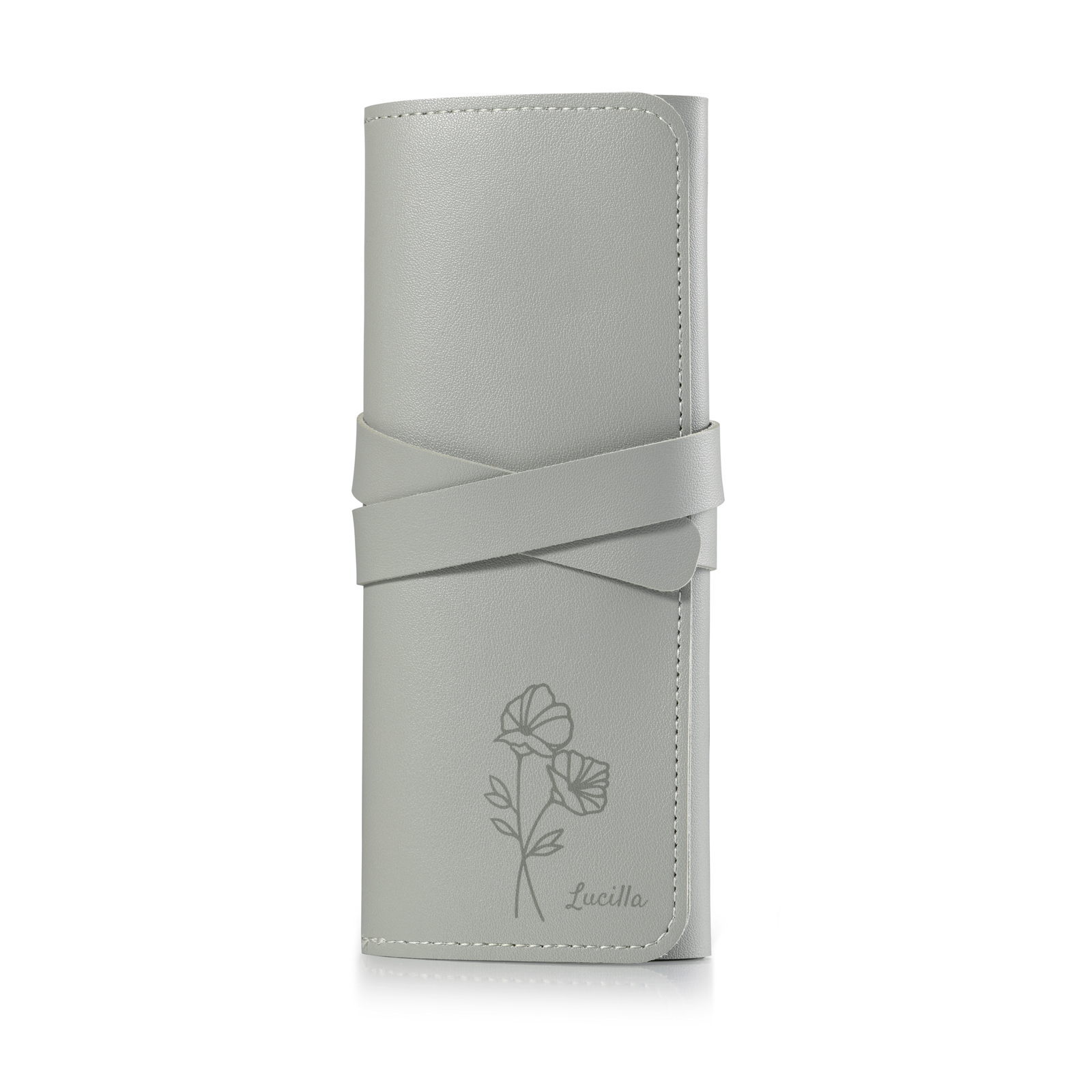 Personalised Jewellery Storage Roll Custom Birthday Flower Design Romantic Gift for Her | Jessemde