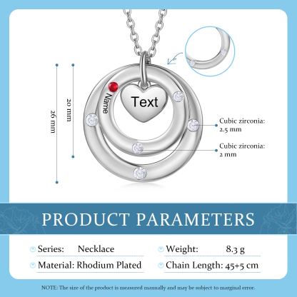 Personalised Necklace Custom 1 Birthstone and Name Jewelry Ideal Mothers' Day Gift | Jessemade