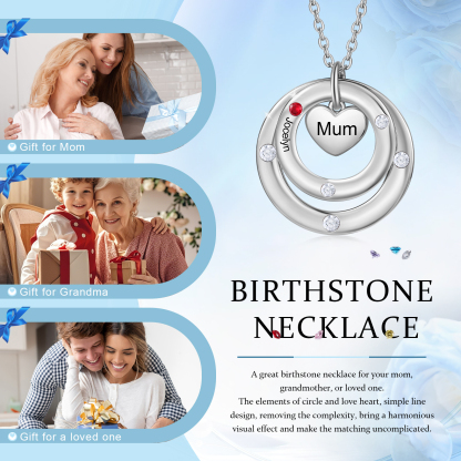 Personalised Necklace Custom 1 Birthstone and Name Jewelry Ideal Mothers' Day Gift | Jessemade