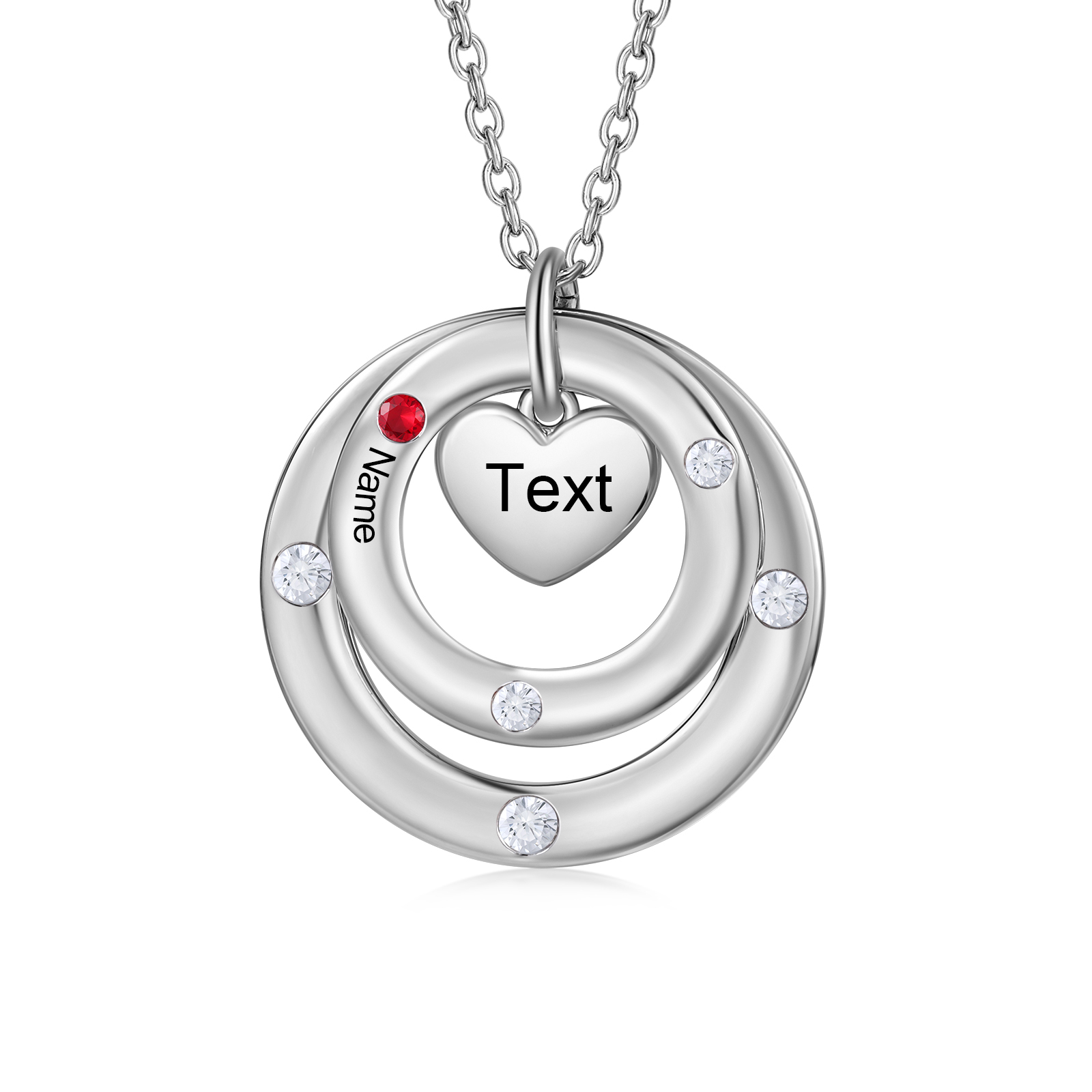 Personalised Necklace Custom 1 Birthstone and Name Jewelry Ideal Mothers' Day Gift | Jessemade