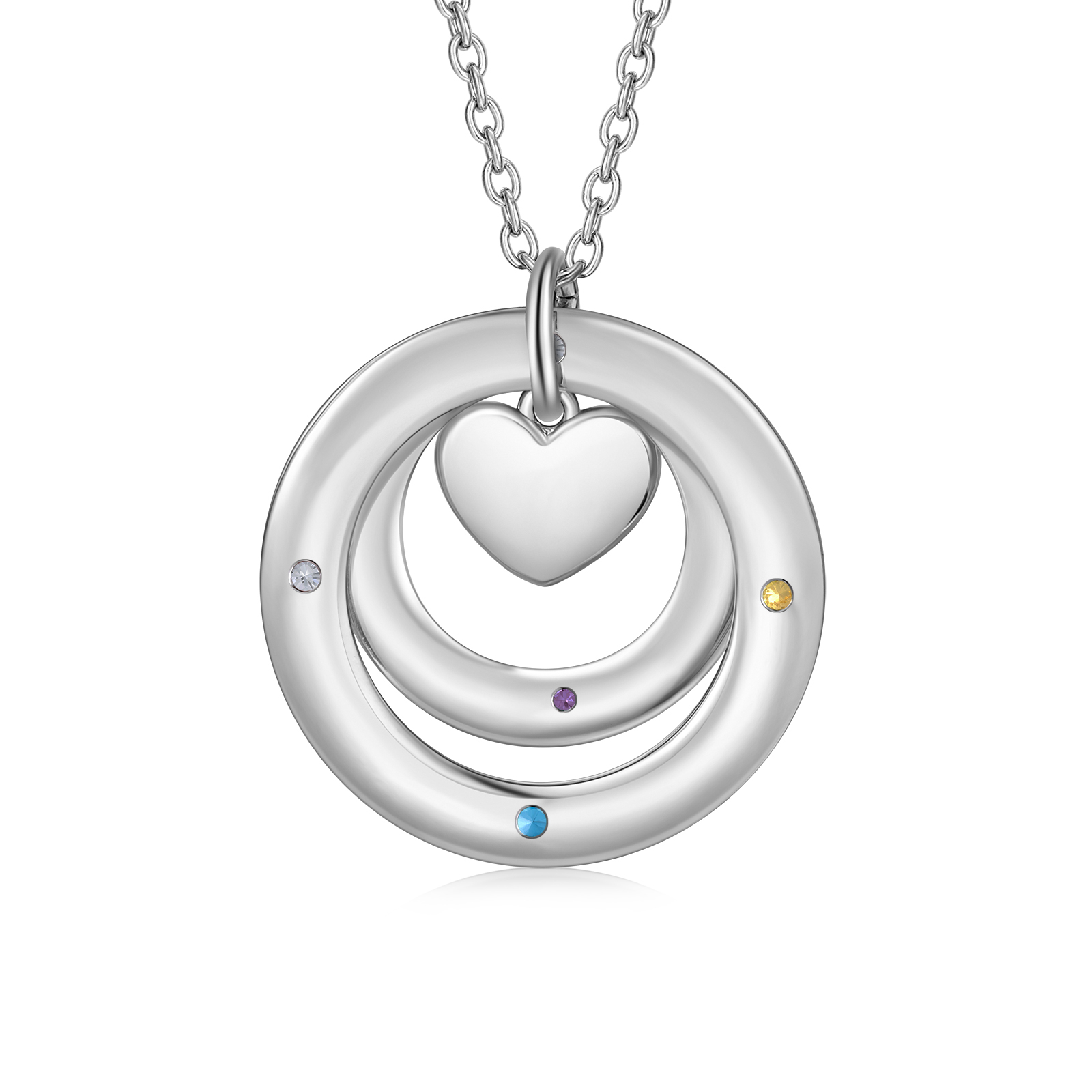 Personalised Necklace Custom 5 Birthstones and Names Jewelry Ideal Mothers' Day Gift | Jessemade